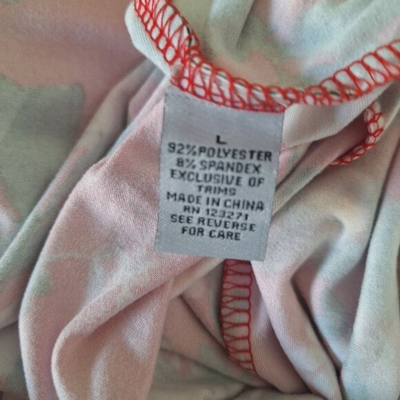 J For Justify Womens Tropical Tank Dress Red Floral Pin Up Flirty Beachy Large - Picture 6 of 8